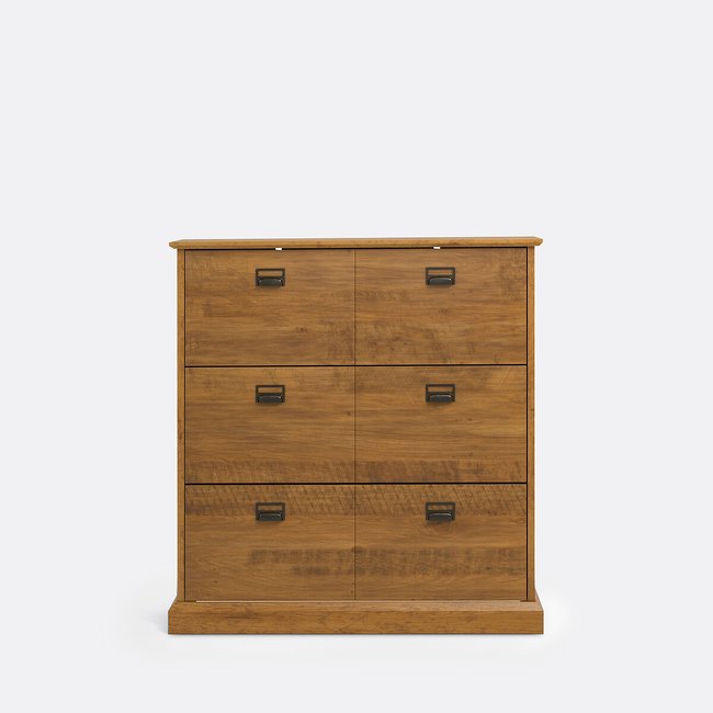 Lindley shoe cabinet 3 pull down doors dark wood La Redoute Interieurs La Redoute
