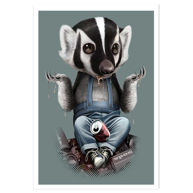 Affiche enfant frisson de blaireau - HEXOA