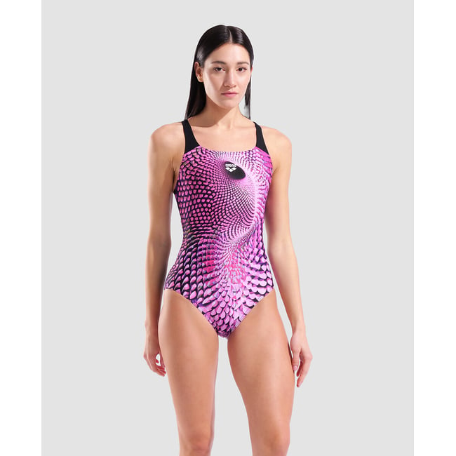 Fato de banho PEACOCK costas swim pro violeta/preto <span itemprop=