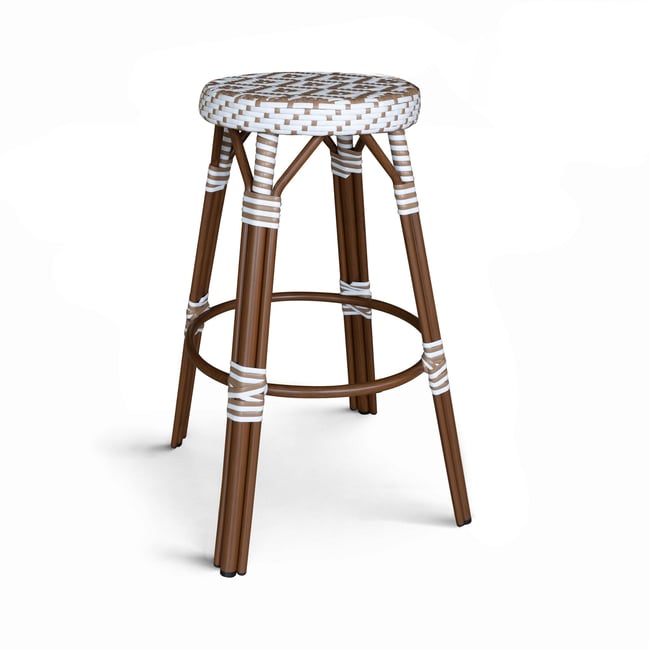 Tabouret de bar effet rotin naturel, SCALA Couleur noisette <span itemprop=