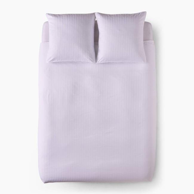 Housse de couette, satin de coton bio blanc <span itemprop=
