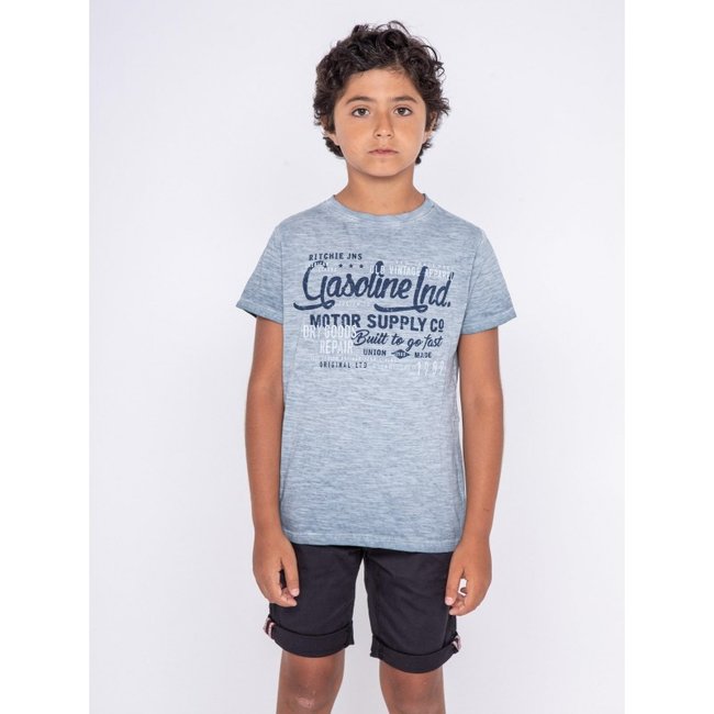 T-shirt Col Rond Pur Coton Nalrive-j bleu <span itemprop=