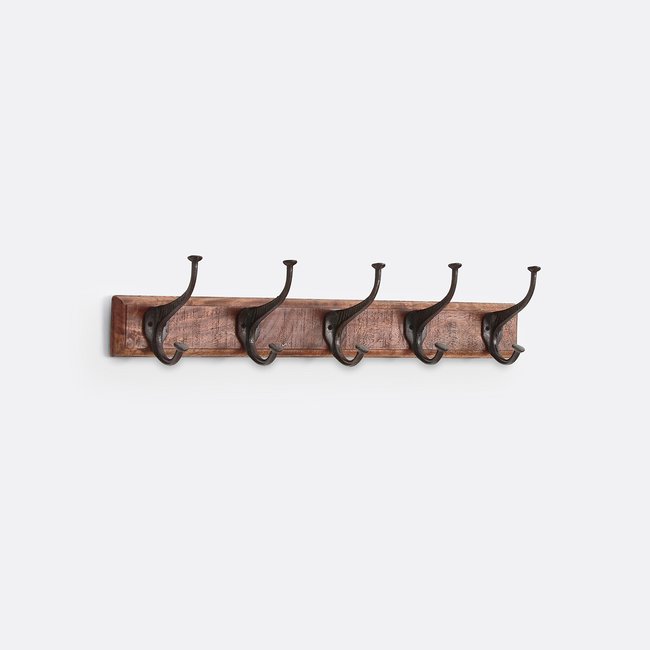 Patère murale 5 doubles crochets ANET Couleur naturel <span itemprop=