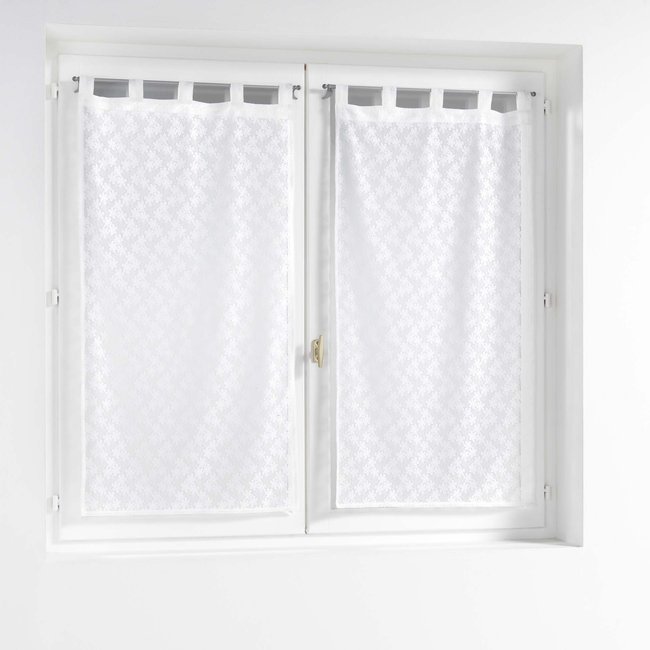 Paire de voilages à passants blanc <span itemprop=