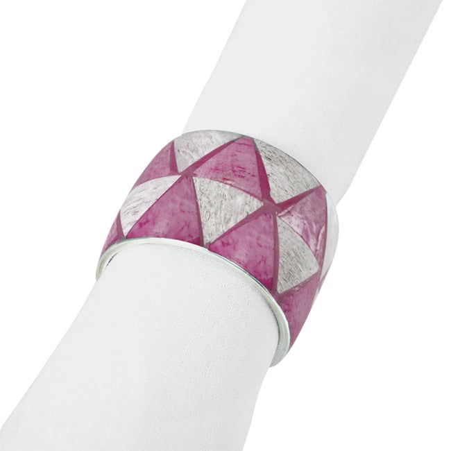 Juego De 4 Anillos Para Servilletas Echtwerk | Acero Inoxidable, Diseño Circular Plateado