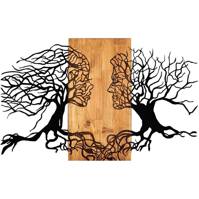 Décoration murale en métal et bois Arbre Modèle 1 Couleur noir <span itemprop=