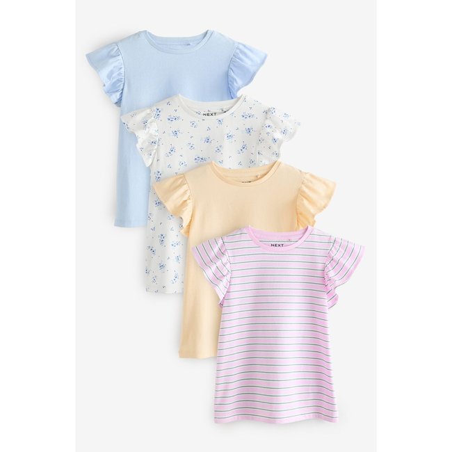 T-shirt licorne à sequins, lot de 4 rose/bleu/blanc/jaune <span itemprop=