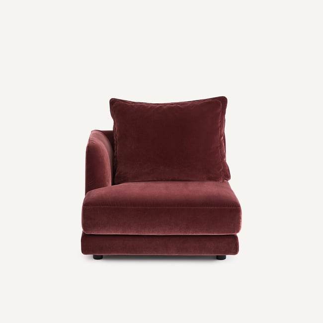 Demi-canapé gauche, modulable en velours, TIBERIO - AM.PM