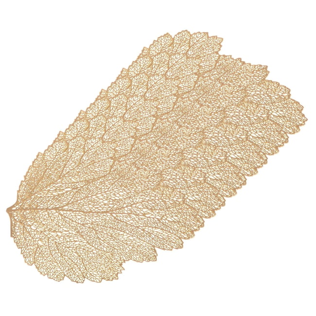 Lot de 6 sets de table motif feuille or <span itemprop=
