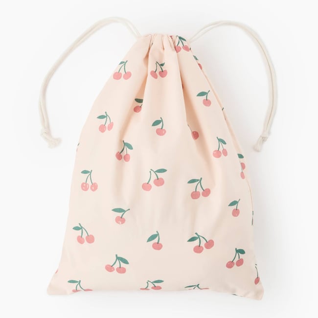 Sac rangement pyjama imprimé fruits, 30x40 cm, en coton bio Couleur multi co <span itemprop=