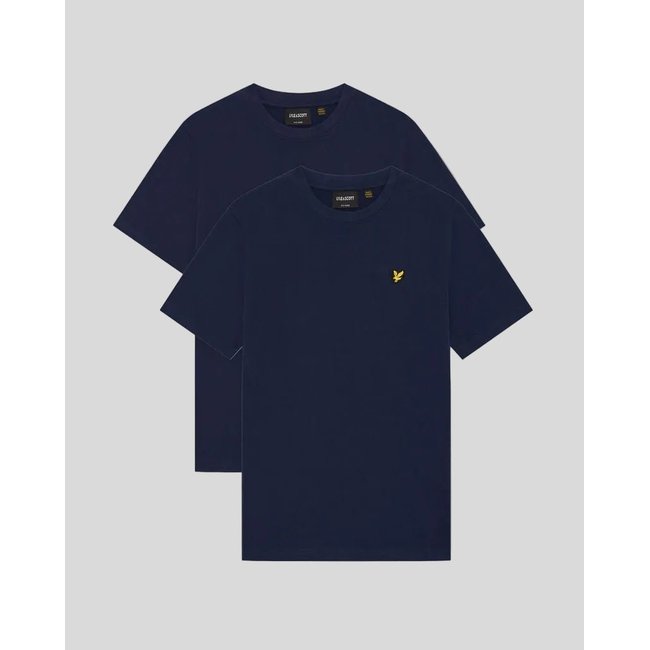 Lot de 2 T-shirts col rond bleu marine <span itemprop=