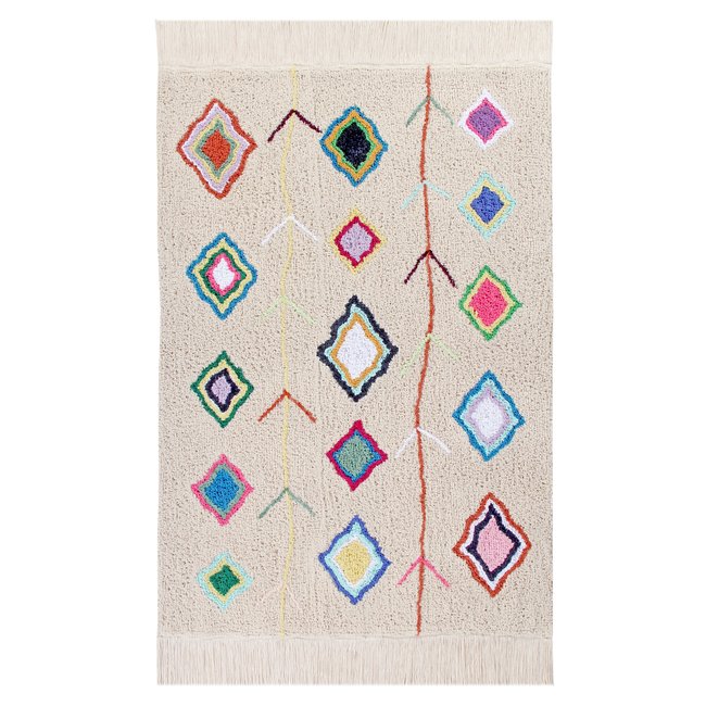 Tapis Rectangulaire en coton KAAROL Couleur multicolore <span itemprop=