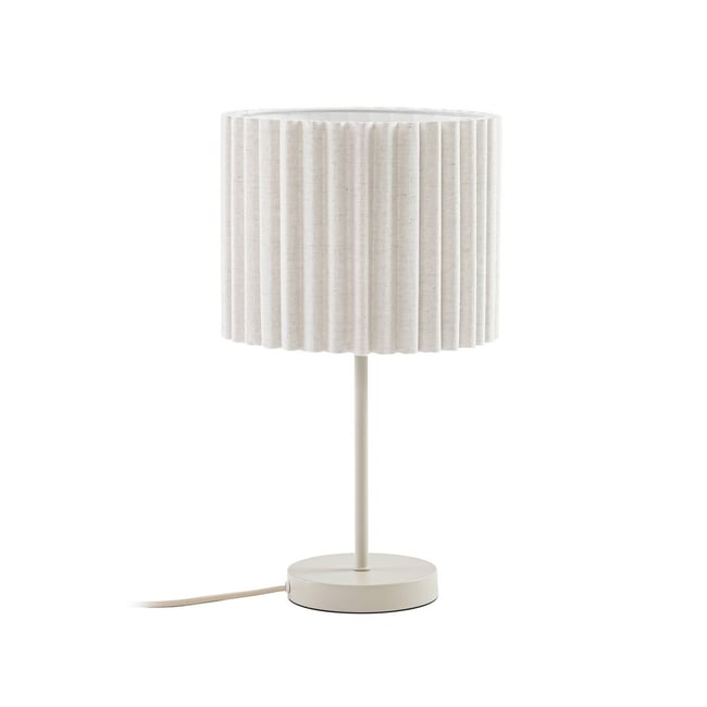 Lampe à poser en textile, Libbie Couleur crème <span itemprop=