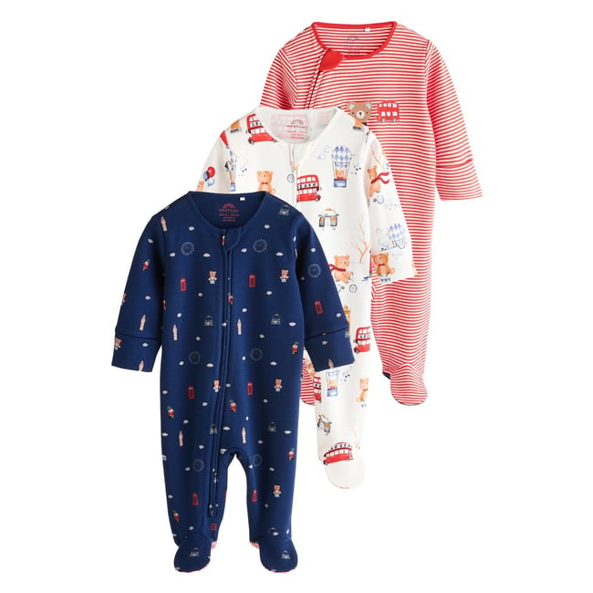 Dors-bien pour bébé brodé rouge/bleu <span itemprop=