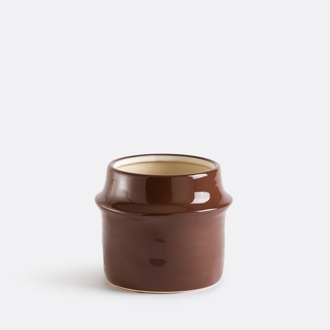 Cache-pot en céramique Ø17 cm, Filipio  Couleur acajou <span itemprop=