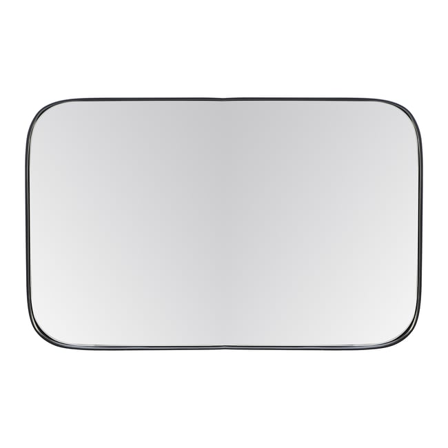 Miroir rectangulaire aux bords arrondis 100x70cm Couleur noir <span itemprop=