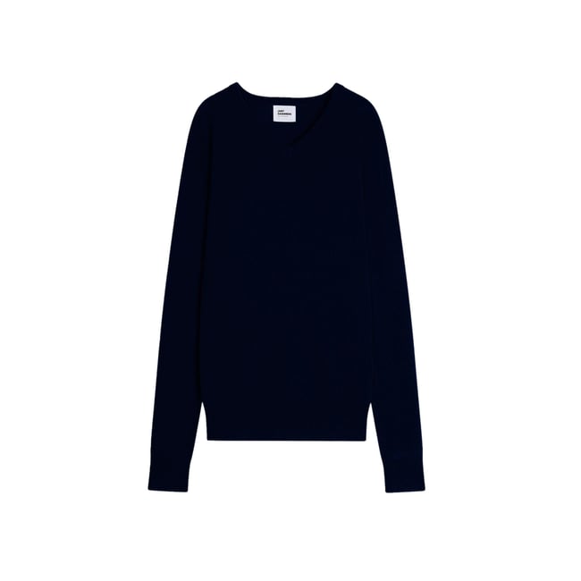 Pull Col V  Navy Walt bleu foncé <span itemprop=