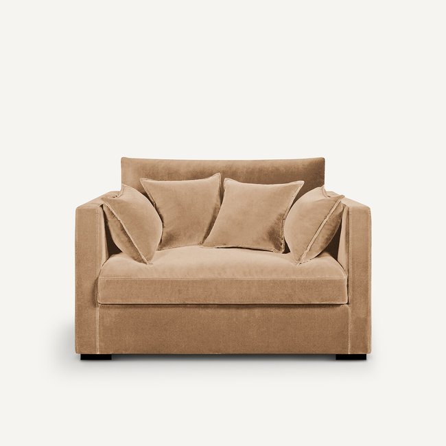 2-seater velvet stonewashed sofa, Néo Kinkajou, string, AM.PM
