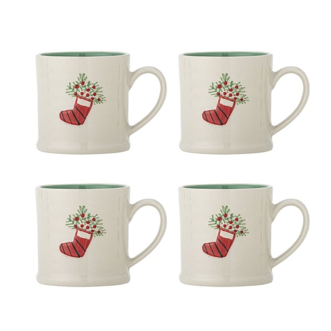 Tasse noël grès  Kenai set de 4 Couleur multicolore <span itemprop=