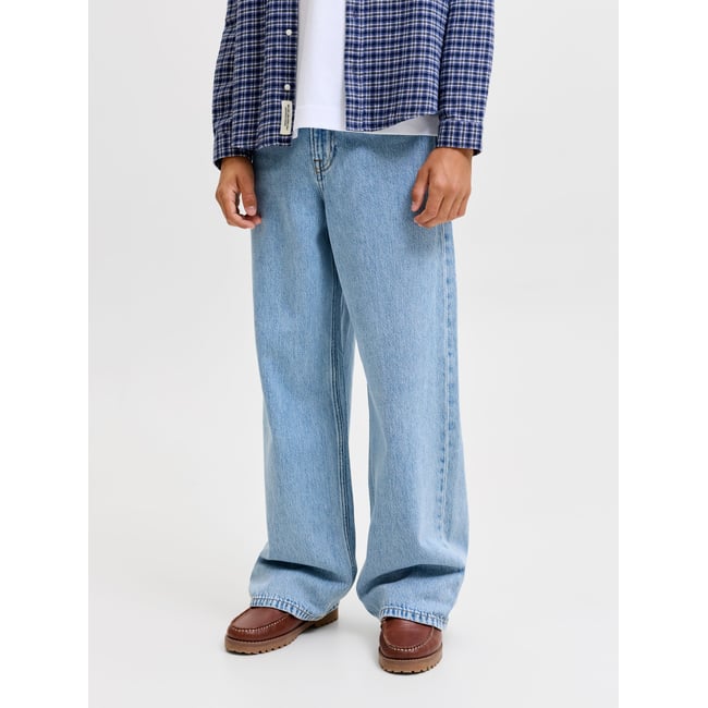 Jean À Coupe Wide blue denim <span itemprop=