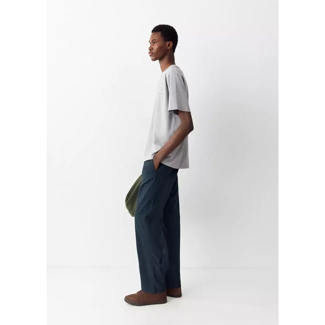 Pantalon droit cordon bleu marine <span itemprop=