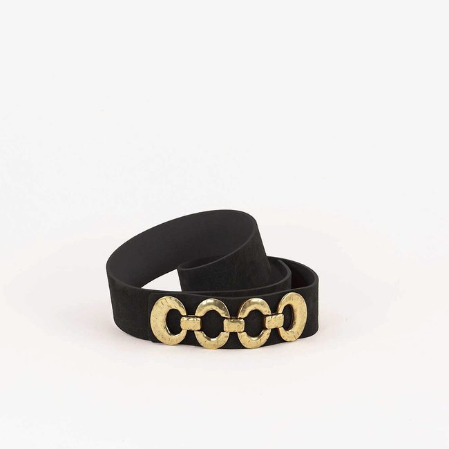 Ceinture en cuir ULLIA noir <span itemprop=