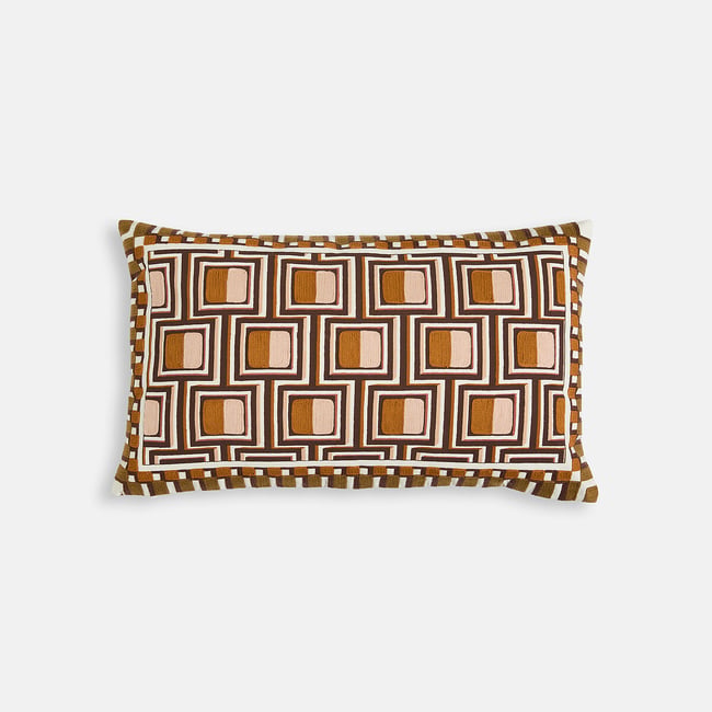 Housse de coussin rectangulaire, coton, KOLKA multicolore <span itemprop=