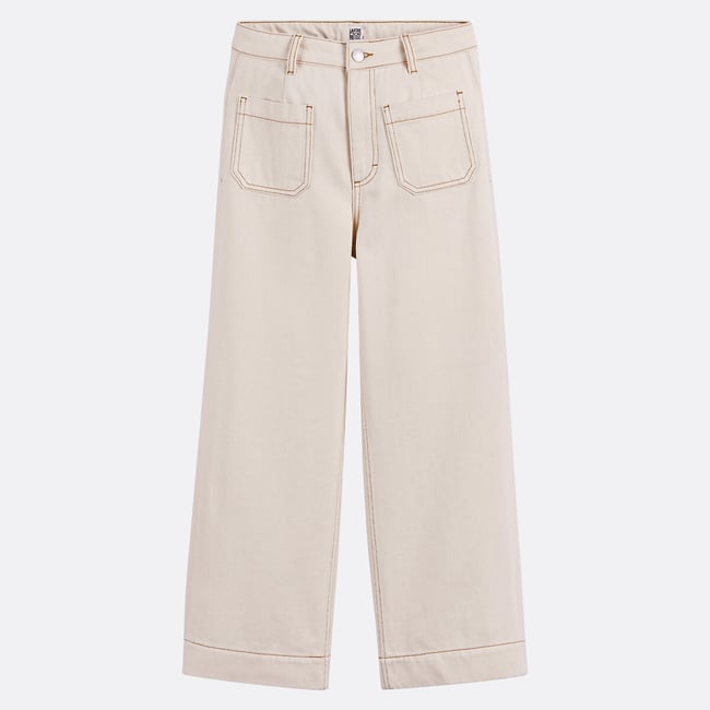 Jean large denim, taille haute, forme raccourcie - LA REDOUTE COLLECTIONS