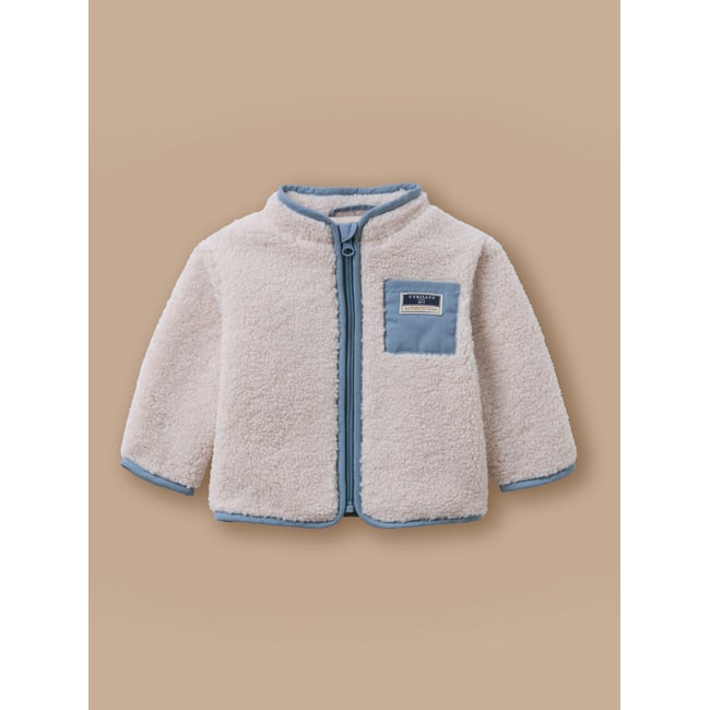 Gilet en sherpa ecru <span itemprop=