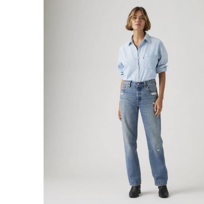 Jean coupe droite 501® ’90 bleu - verified vintage <span itemprop=
