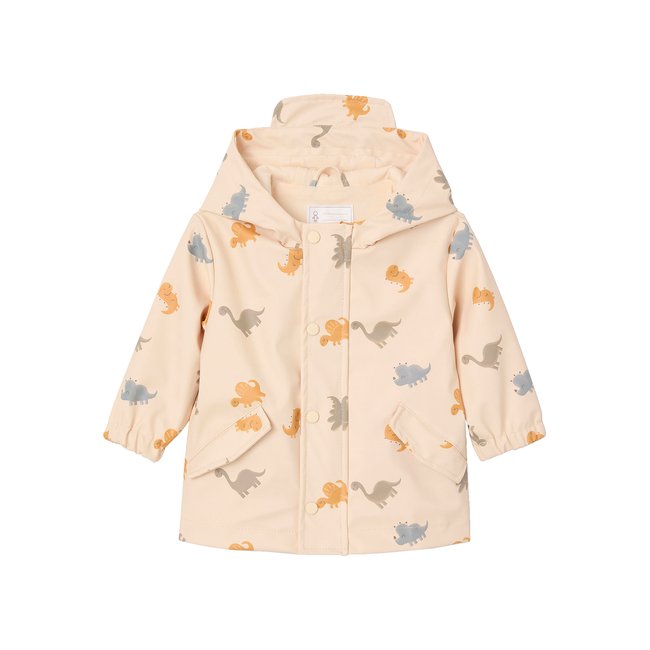 Ciré à capuche motifs dinosaures vanille <span itemprop=