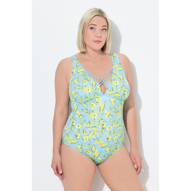 Maillot de bain à bonnets souples saphir clair <span itemprop=