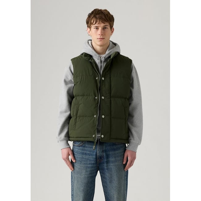 Doudoune sans manches vert <span itemprop=