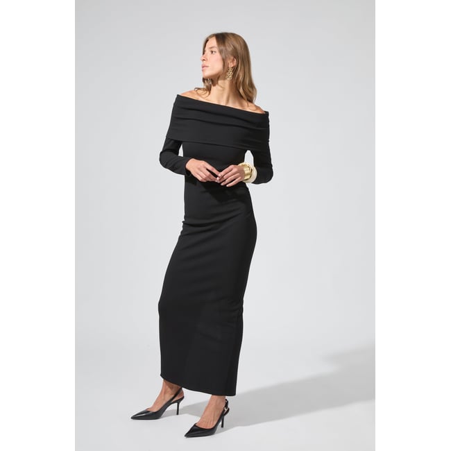 Robe longue encolure bardot ELIZABETH - BENOA