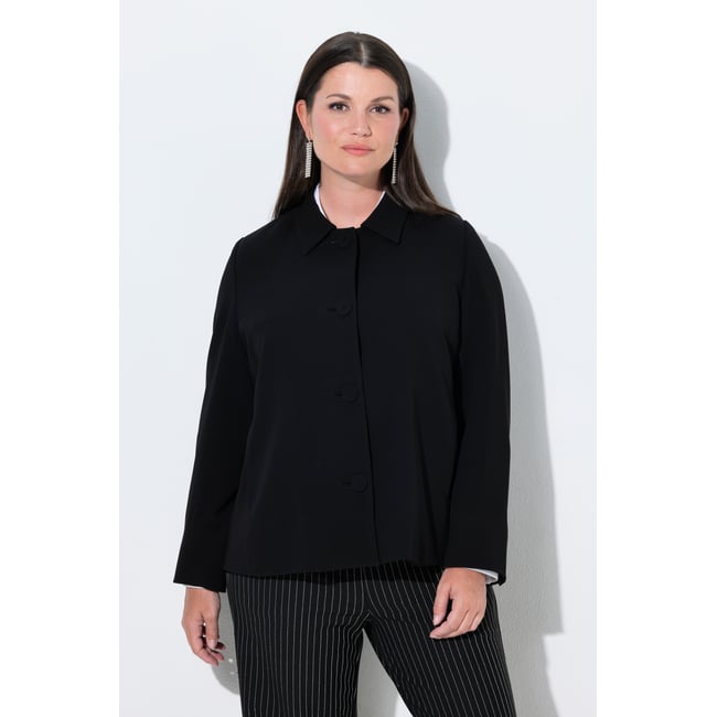 Veste en acétate, coupe évasée noir <span itemprop=