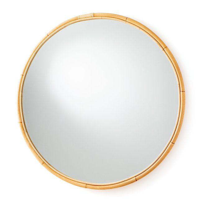 Miroir rond en rotin Ø120 cm, Nogu Couleur naturel <span itemprop=