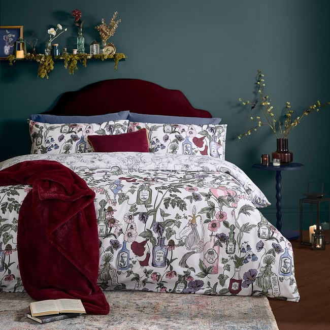 Pick Your Poison Reversible Halloween Duvet Cover and Pillowcase Set, multi-coloured, FURN.