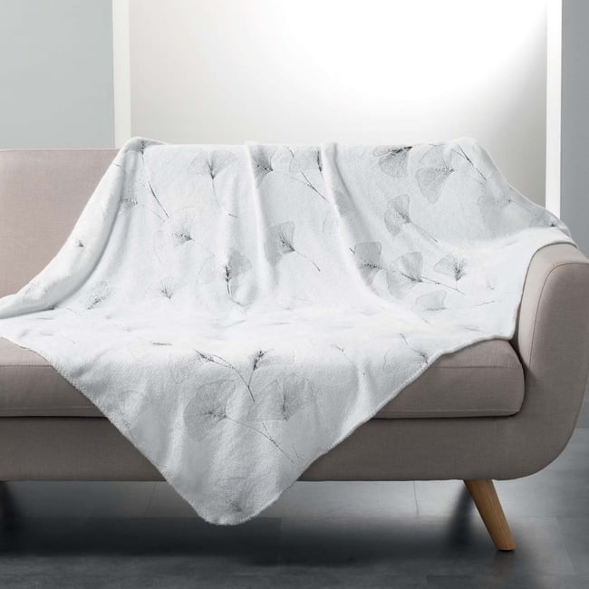 Plaid flanelle Bloomy blanc <span itemprop=