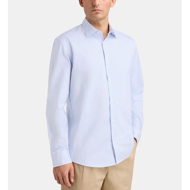 Chemise droite hsrrae rayures sans repassage coton bio - GALERIES LAFAYETTE