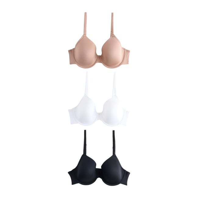 Soutien-gorge invisible, lot de 3 noir/blanc/nuit/praline <span itemprop=