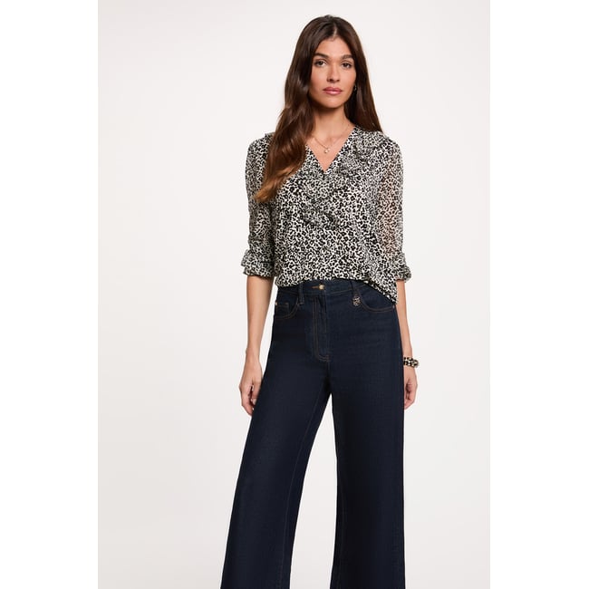 Chemise voile col v blanc <span itemprop=