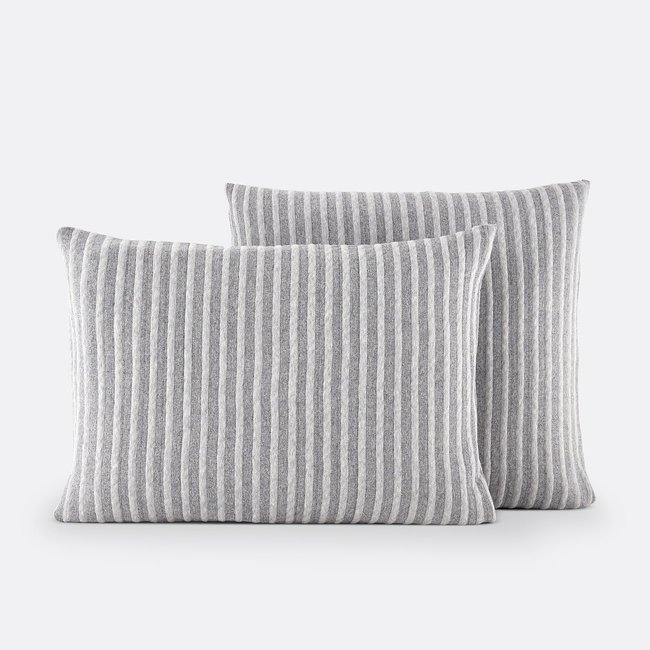 Funda de almohada de algodón jersey Archi gris <span itemprop=
