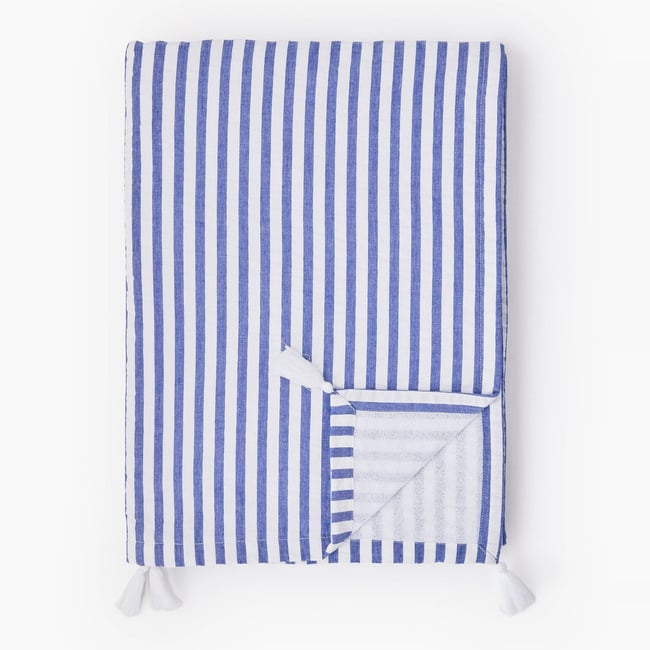 Fouta doublée imprimé, 100x180cm. Extérieur en coton issu de l'agriculture biologique, doublure en éponge electrique <span itemprop=