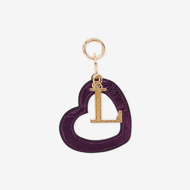 Porte-clés miroir coeur  Rody violet <span itemprop=