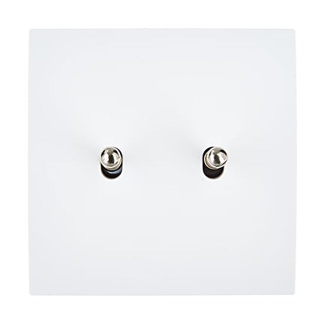 Double Interrupteur Simple Va Et Vient Karo Blanc Satin blanc <span itemprop=