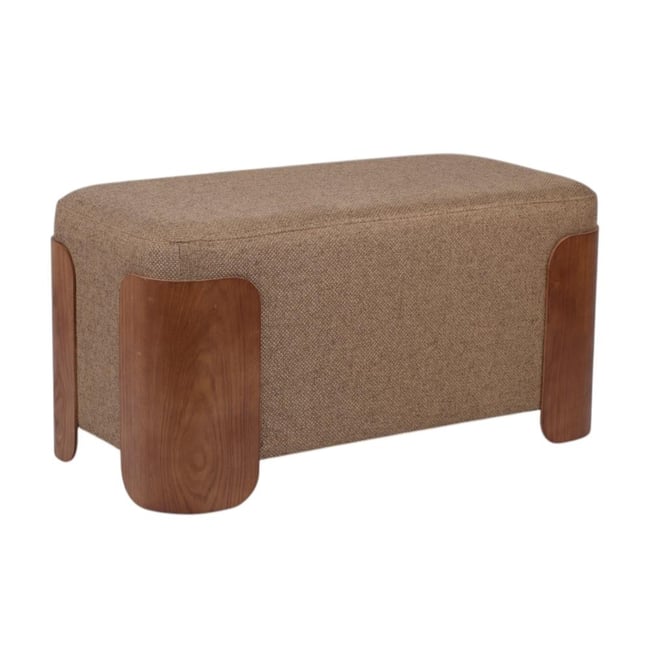 Banc en tissu   et bois L80 cm Aubépine Couleur marron <span itemprop=