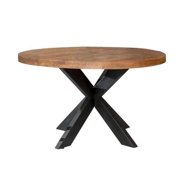 Table à manger ronde en bois de manguier Ø150 cm FULTON Couleur bois naturel <span itemprop=