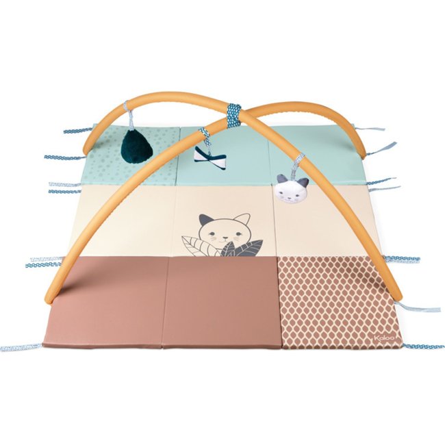 Tapis d'éveil évolutif et sensoriel Stimuli terracotta, bleu clair, beige <span itemprop=
