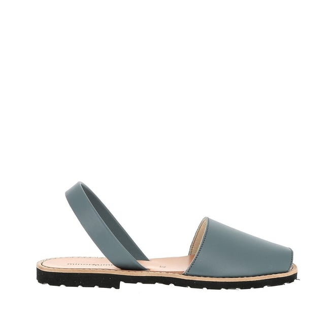 Sandales Plates En Cuir Avarca Cuir Petrol bleu <span itemprop=