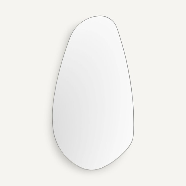 Miroir organique en nickel satiné H140 cm, Lido Couleur transparent <span itemprop=